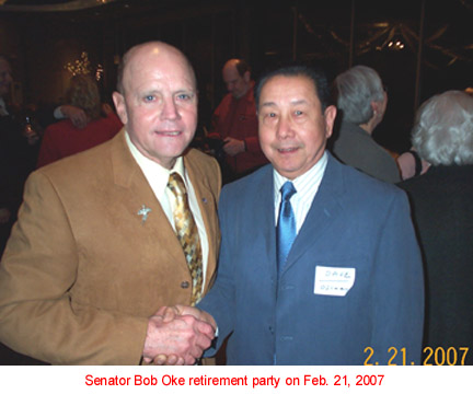 Senator Oke passed away on May 14, 2007