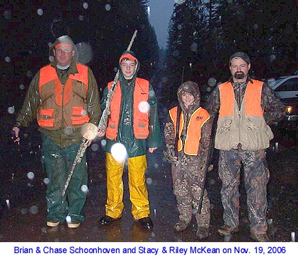 They braved the downpour to release birds.